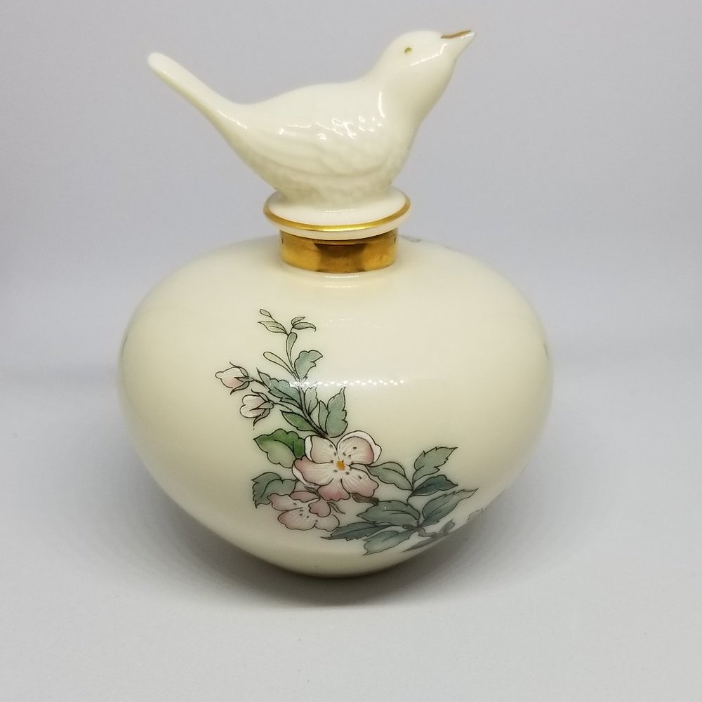 Vintage Lenox Porcelain "Serenade" Perfume Bottle with Bird Stopper